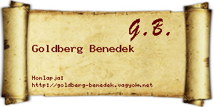 Goldberg Benedek névjegykártya